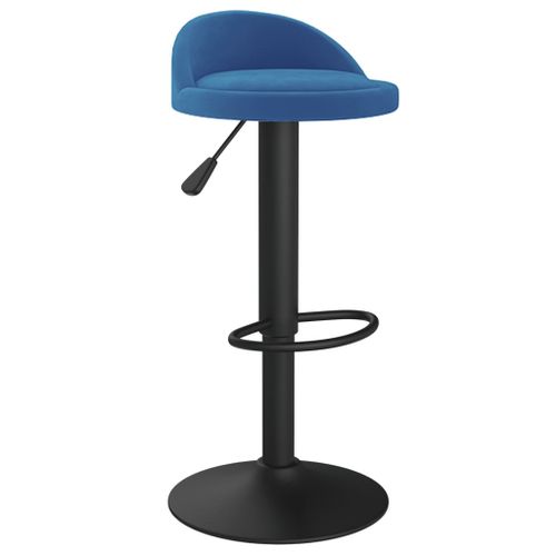 Tabouret assise arrondie velours bleu Luna - Lot de 2 - Photo n°3; ?>