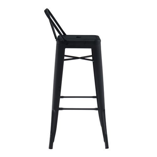 Tabouret avec dossier 74 cm Kontoir en acier brillant - Design industriel et élégant - Photo n°2; ?>