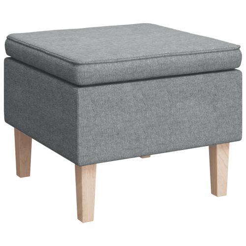 Tabouret avec pieds en bois Gris clair Tissu - Photo n°2; ?>