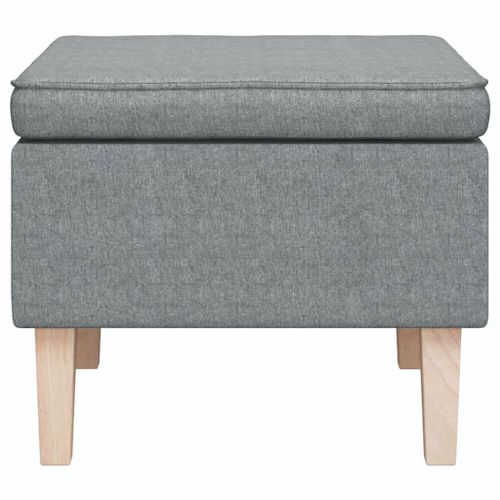 Tabouret avec pieds en bois Gris clair Tissu - Photo n°3; ?>