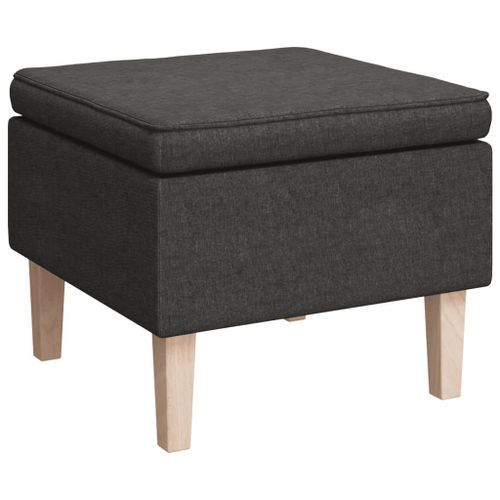 Tabouret avec pieds en bois Gris foncé Tissu - Photo n°2; ?>