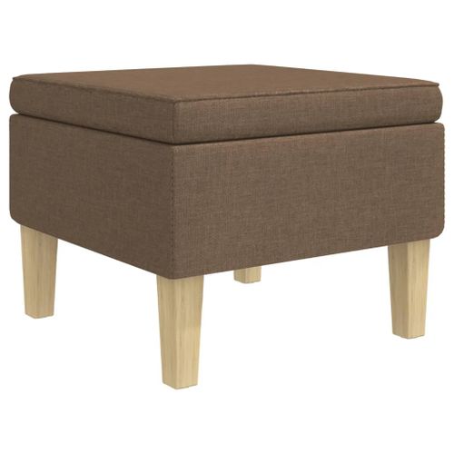 Tabouret avec pieds en bois Marron Tissu - Photo n°2; ?>