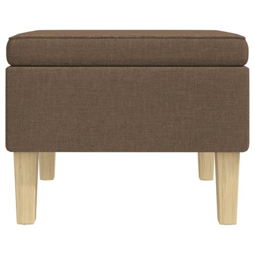 Tabouret avec pieds en bois Marron Tissu - Photo n°3; ?>