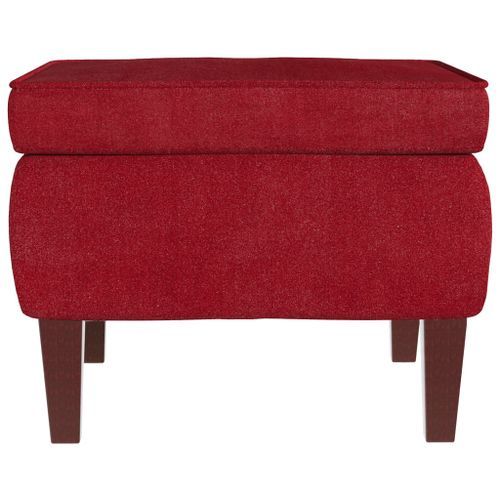 Tabouret avec pieds en bois Rouge bordeaux Velours - Photo n°3; ?>