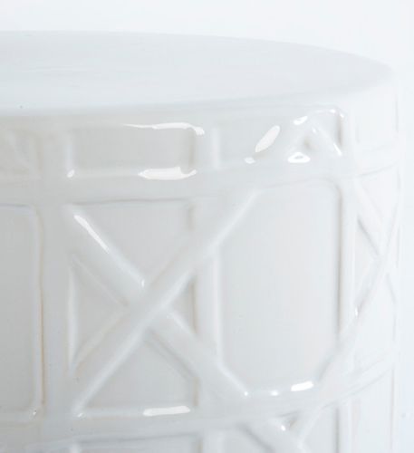 Tabouret bas rond céramique blanc Laizy 2 - Photo n°2; ?>