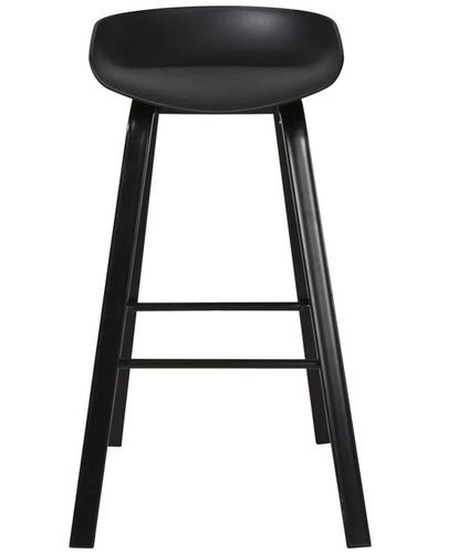 Tabouret de bar ABS noir et pieds métal noir Arima - Lot de 4 - Photo n°3; ?>