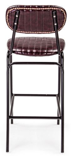 Tabouret de bar acier bordeaux Debbie hauteur d'assise 74 cm - Photo n°2; ?>