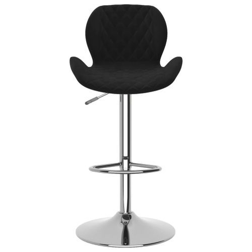 Tabouret de bar matelassé velours noir Toulipo - Photo n°2; ?>