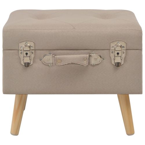 Tabouret de rangement 40 cm Beige Tissu - Photo n°3; ?>