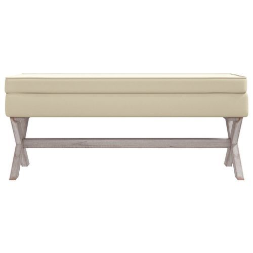 Tabouret de rangement Beige 110x45x49 cm Lin - Photo n°3; ?>