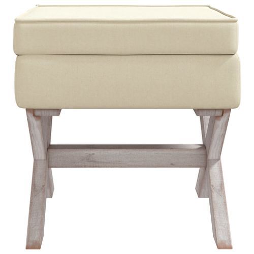 Tabouret de rangement Beige 45x45x49 cm Lin - Photo n°3; ?>