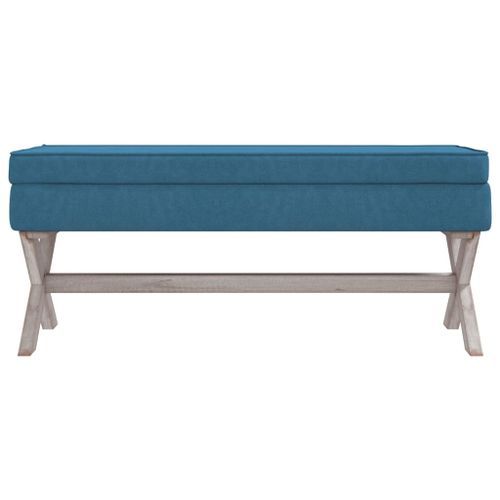 Tabouret de rangement Bleu 110x45x49 cm Velours - Photo n°3; ?>