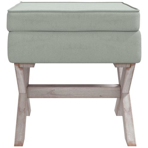 Tabouret de rangement Gris clair 45x45x49 cm Velours - Photo n°3; ?>