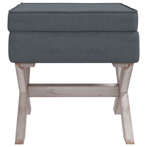 Tabouret de rangement Gris foncé 45x45x49 cm Velours - Photo n°3; ?>