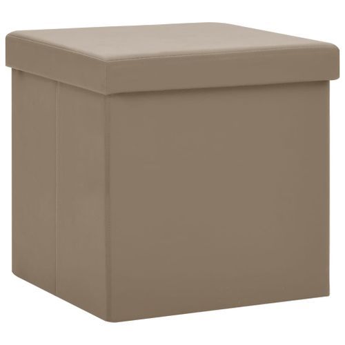 Tabouret de rangement pliable Cappuccino PVC - Photo n°2; ?>