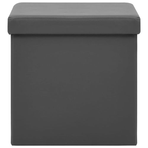 Tabouret de rangement pliable Gris PVC - Photo n°3; ?>