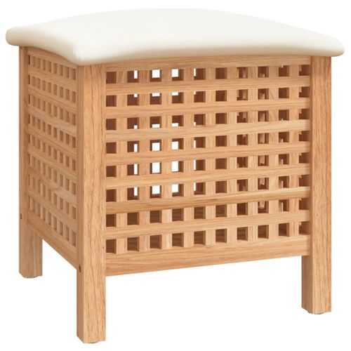 Tabouret de salle de bain 48x47,5x52 cm Bois massif de noyer - Photo n°2; ?>