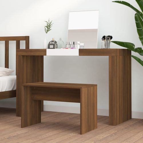 Tabouret de toilette Chêne marron 70x35x45 cm Bois d'ingénierie - Photo n°3; ?>