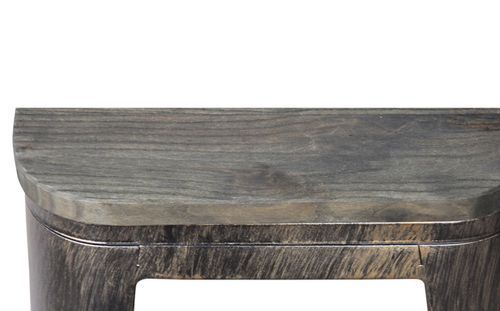 Tabouret haut industriel acier brillant et assise en bois massif marron Reko 76 cm - Photo n°3; ?>