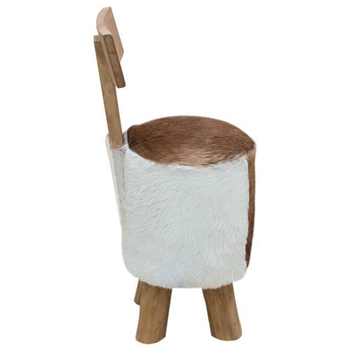 Tabouret Marron Bois de teck solide - Photo n°3; ?>