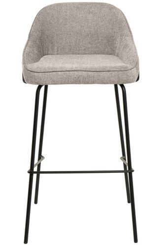 Tabouret moderne tissu avec pieds en métal noir Sharle - Photo n°2; ?>