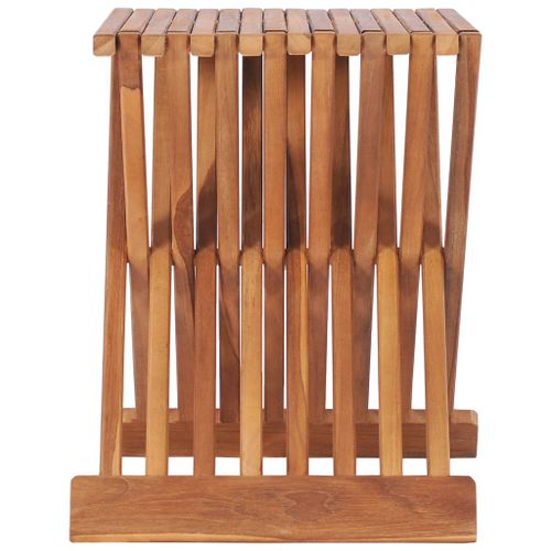 Tabouret pliable 40x32x45 cm Bois de teck solide - Photo n°3; ?>