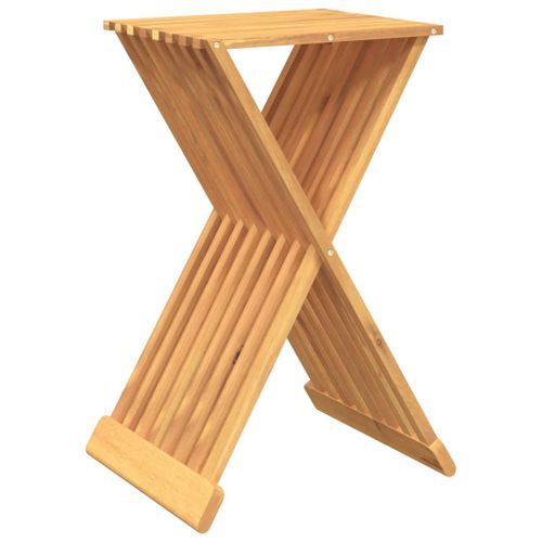 Tabouret pliant 40x32,5x70 cm Bois massif de teck - Photo n°2; ?>