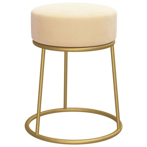 Tabouret rond Abricot Velours - Photo n°2; ?>