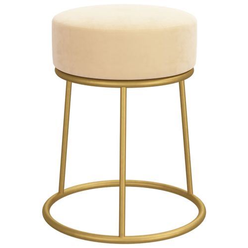 Tabouret rond Abricot Velours - Photo n°3; ?>