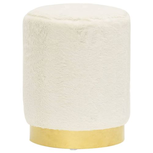 Tabouret rond Blanc Peluche - Photo n°2; ?>