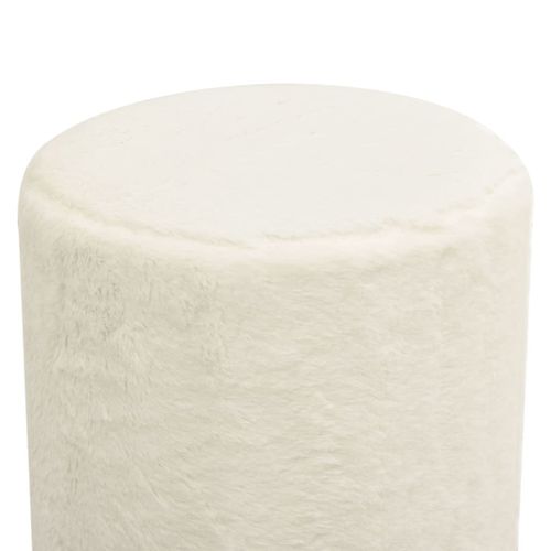 Tabouret rond Blanc Peluche - Photo n°3; ?>