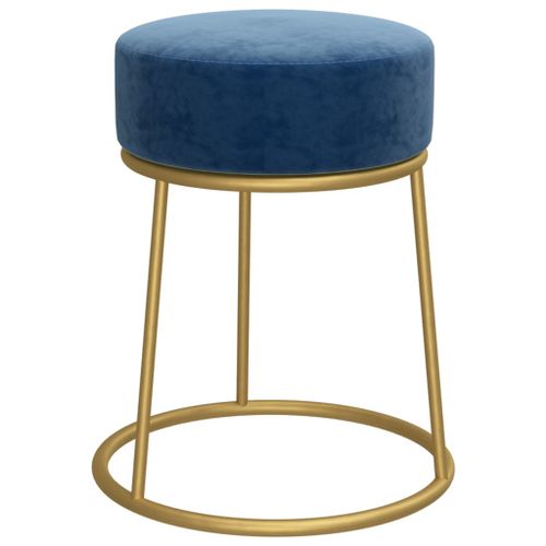 Tabouret rond Bleu Velours - Photo n°3; ?>