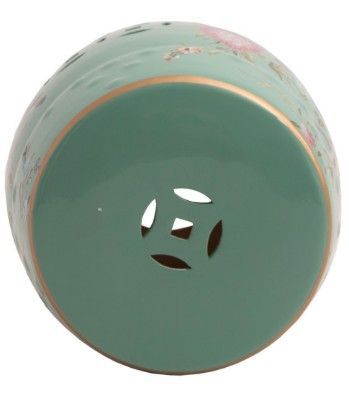 Tabouret rond oriental céramique vert Ornella - Photo n°2; ?>