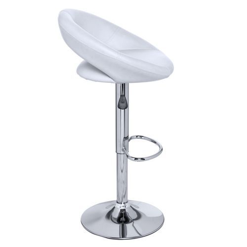 Tabouret similicuir blanc Calora - Lot de 2 - Photo n°2; ?>