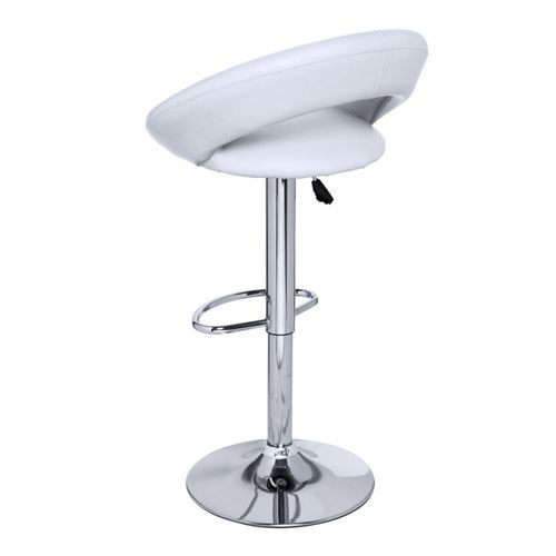 Tabouret similicuir blanc Calora - Lot de 2 - Photo n°3; ?>