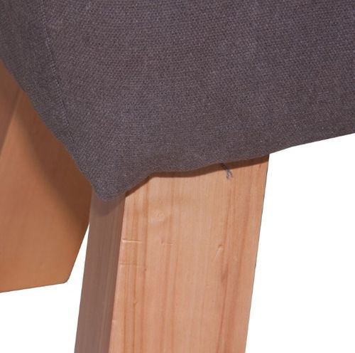 Tabouret tissu marron et pieds bouleau massif clair Ariana - Photo n°3; ?>