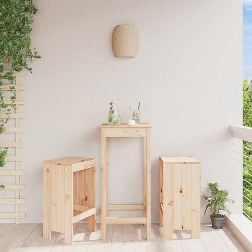 Tabourets de bar 2 pcs 40x36x75 cm bois massif de pin - Photo n°2; ?>