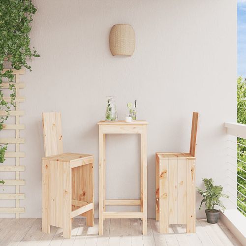 Tabourets de bar 2 pcs 40x42x120 cm bois massif de pin - Photo n°2; ?>