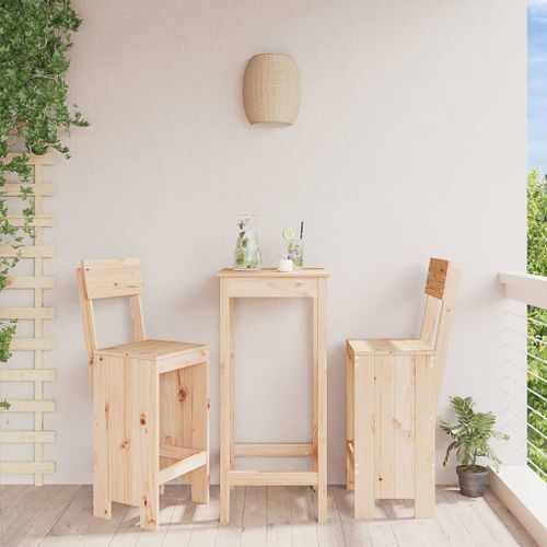 Tabourets de bar 2 pcs 40x48,5x115,5 cm bois massif de pin - Photo n°2; ?>