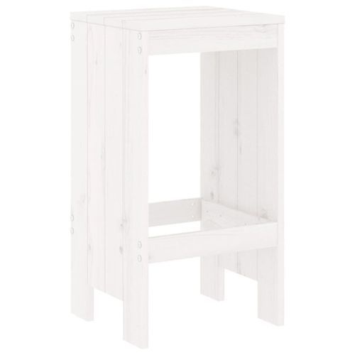 Tabourets de bar 2 pcs blanc 40x36x75 cm bois massif de pin - Photo n°3; ?>