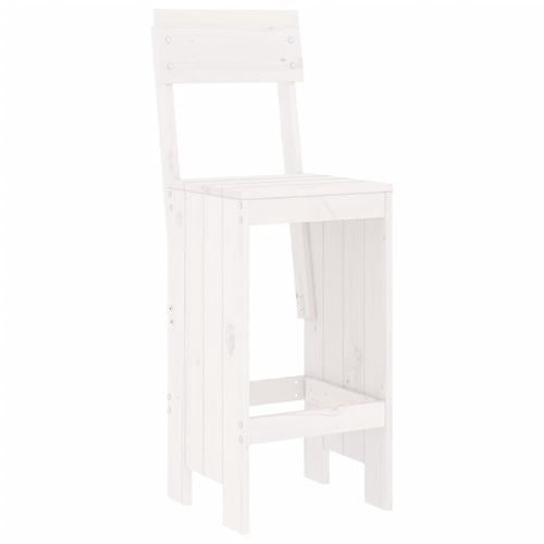 Tabourets de bar 2 pcs blanc 40x48,5x115,5cm bois massif de pin - Photo n°3; ?>