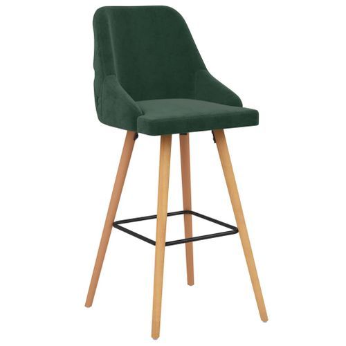 Tabourets de bar 2 pcs Vert foncé Velours Lounga - Photo n°3; ?>