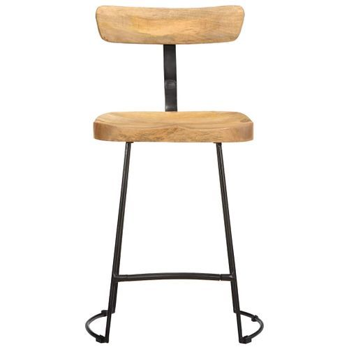 Tabourets de bar lot de 2 49x43x79 cm bois de manguier massif - Photo n°2; ?>