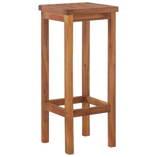 Tabourets de bar lot de 6 bois massif d'acacia - Photo n°3; ?>