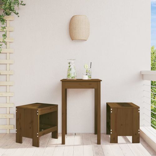 Tabourets de jardin 2 pcs marron miel 40x36x45 cm pin massif - Photo n°2; ?>