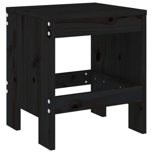 Tabourets de jardin 2 pcs noir 40x36x45 cm bois massif de pin - Photo n°3; ?>