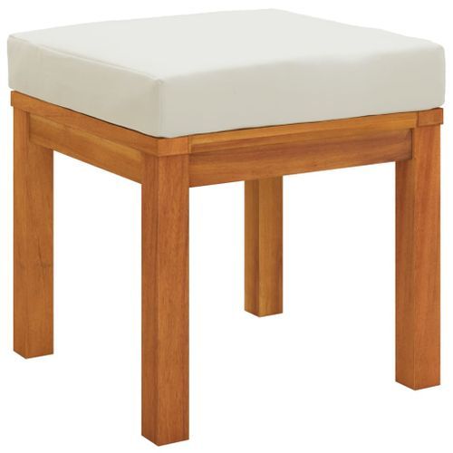 Tabourets de jardin et coussins 2 pcs 40x40x42 cm Acacia solide - Photo n°3; ?>