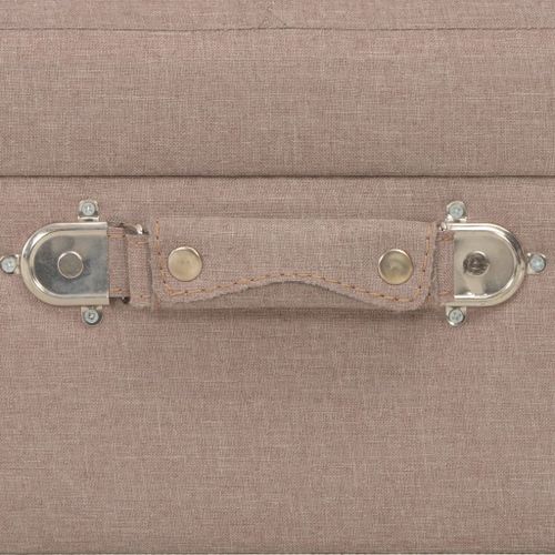 Tabourets de rangement 3 pcs Marron Tissu - Photo n°2; ?>