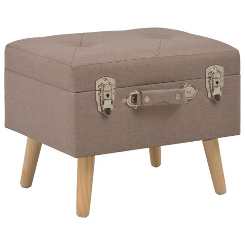 Tabourets de rangement 3 pcs Marron Tissu - Photo n°3; ?>