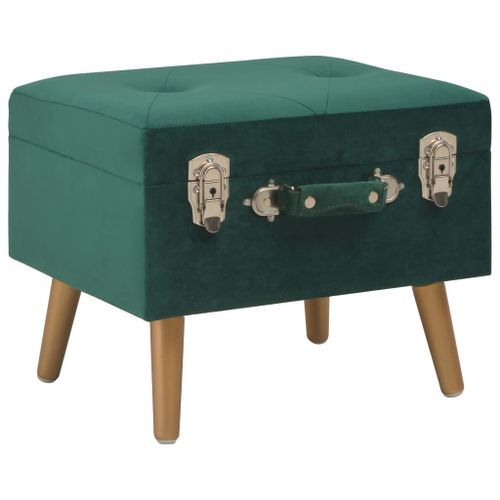 Tabourets de rangement 3 pcs Vert Velours 2 - Photo n°3; ?>